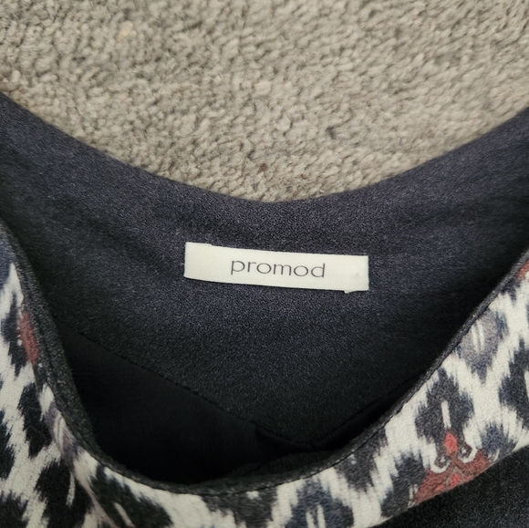 Promod Navy Patterned Dress - Picture 2 of 4